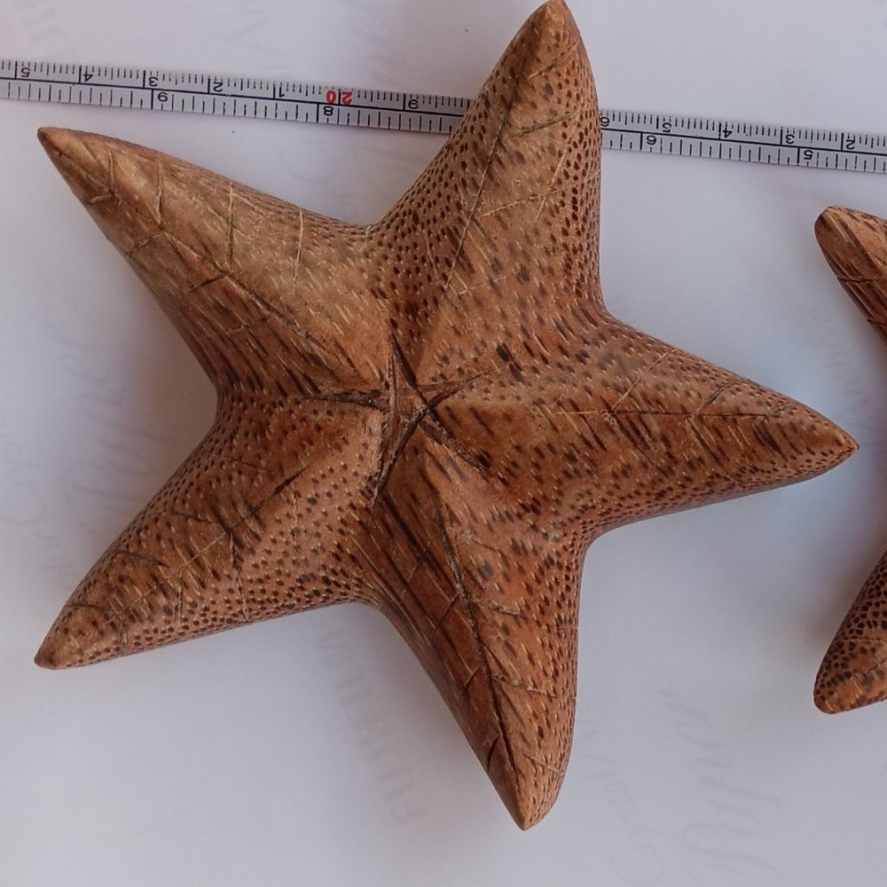 Handicrafts made of wood, sea stars, a set of 4 pieces